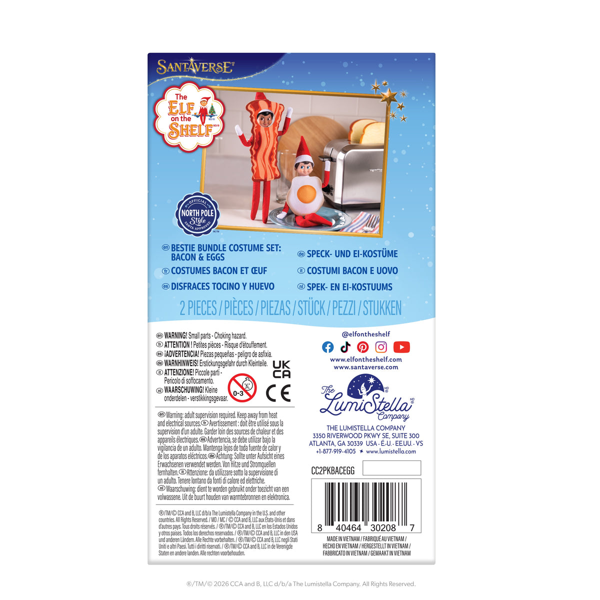 The Elf on the Shelf® Claus Couture Collection® Bestie Bundle Costume Set: Bacon & Eggs