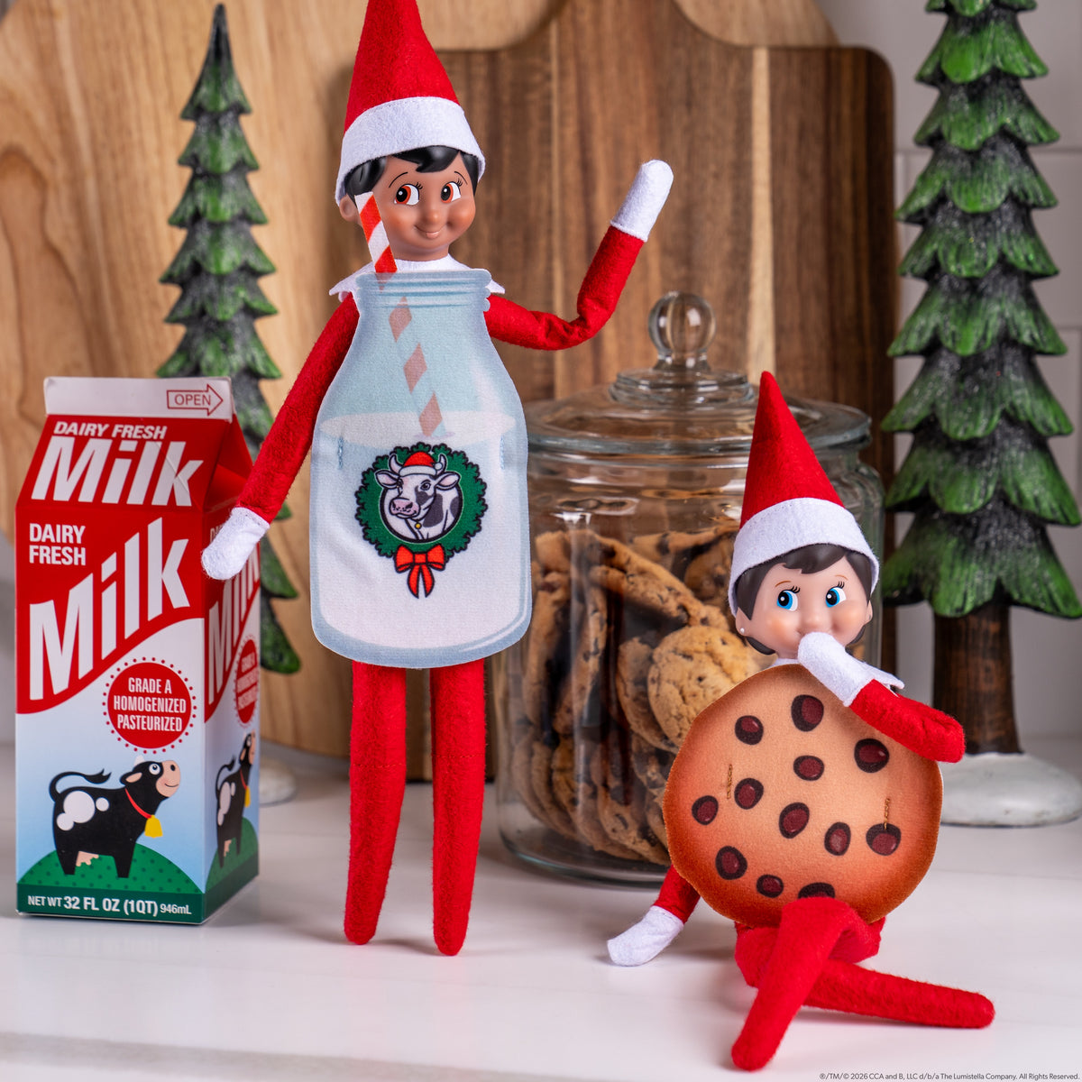The Elf on the Shelf® Claus Couture Collection® Bestie Bundle Costume Set: Milk & Cookies
