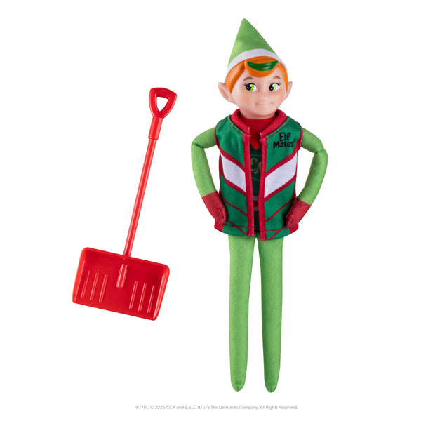 The Elf on the Shelf® - Elf Mates® Holiday Vest Set, Green Vest/Red Shovel