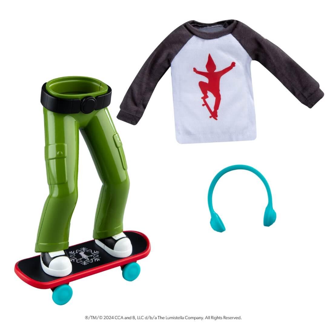 The Elf on the Shelf® MagiFreez® Holly Jolly Ollie Skateboard Set